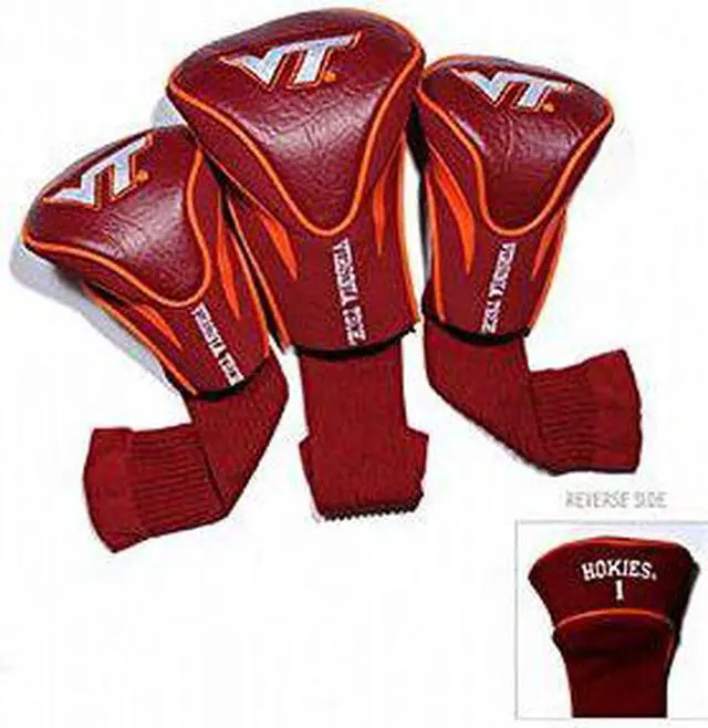 Alt view image 6 of 6 - Team Golf 25594 Virginia Tech University 3 Pack Contour Fit Headcover