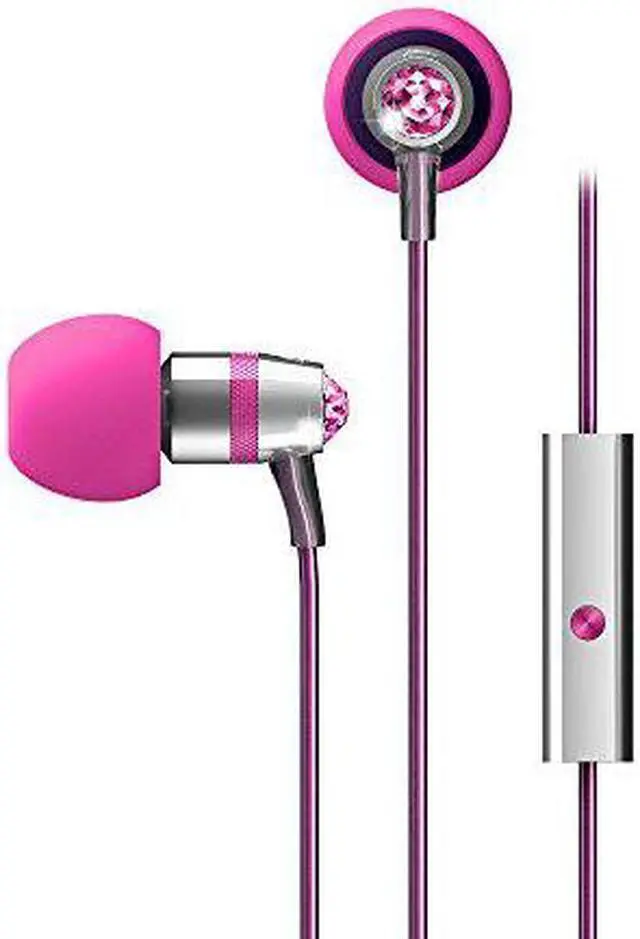 Alt view image 15 of 20 - Mee audio Pink  EP-M11J-PK-MEE  3.5mm  Connector In-Ear Headphones with Microphone Made with Swarovski Crystals