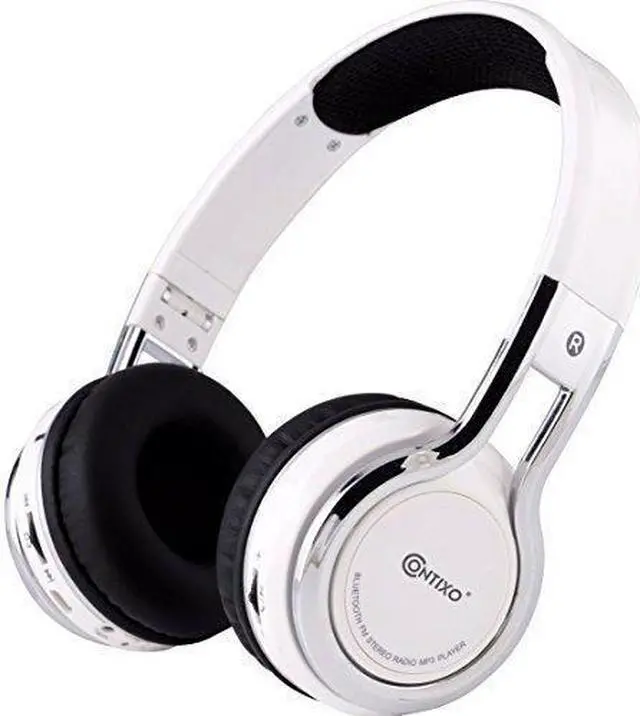 Alt view image 11 of 11 - Contixo KB-2600 Kid Safe 85dB Over The Ear Foldable Wireless Bluetooth Headphone with Volume Limiter, Built-in Micro Phone, Micro SD Card Music Player, FM Stereo Radio, White