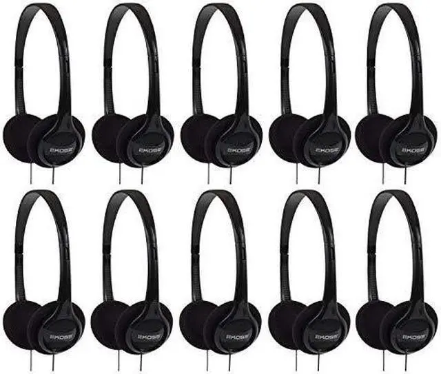 Alt view image 9 of 9 - Koss KPH7 Lightweight Portable On-Ear Headphones (Black, 10 Pack)