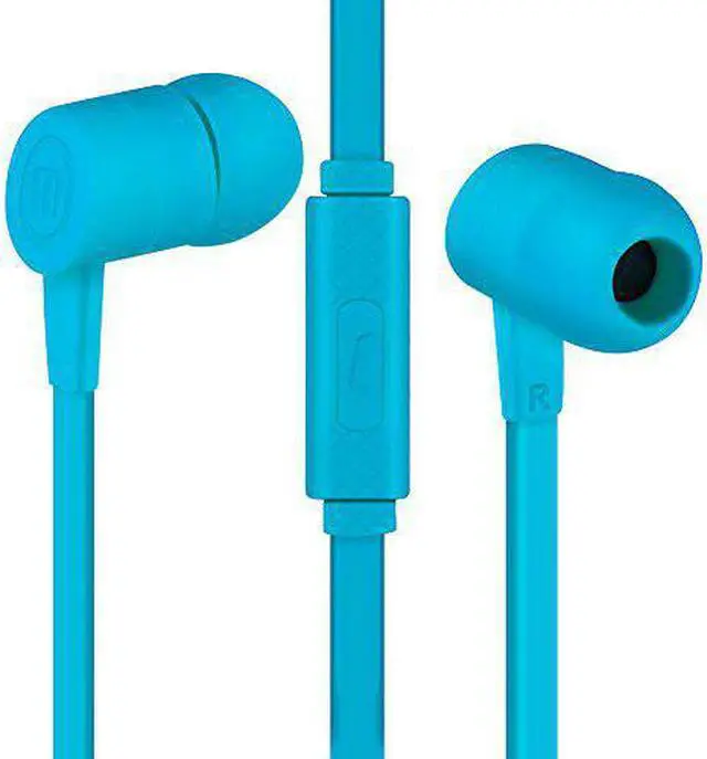 Alt view image 5 of 5 - Maxell Solid 2 Earphones with Built-in Microphone, Azure Blue
