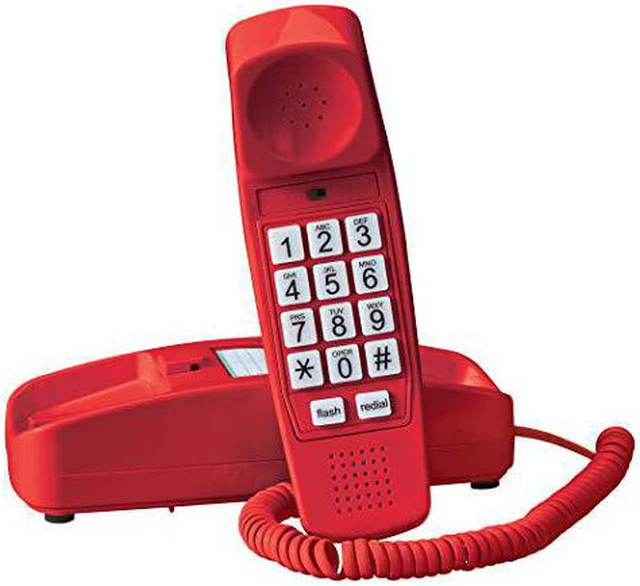 Alt view image 4 of 4 - golden eagle trimstyle red (corded telephones/basic telephones)