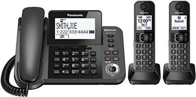 Alt view image 8 of 8 - PANASONIC KX-TGF382M Link2Cell Bluetooth Corded / Cordless Phone and Answering Machine with 2 Cordless Handsets