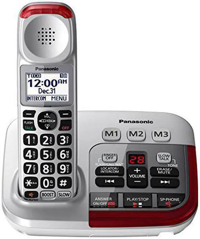 Alt view image 5 of 6 - Panasonic KX-TGM450S Amplified Cordless Phone|Voice Booster Up-To 50 dB|Answering Machine|Silver