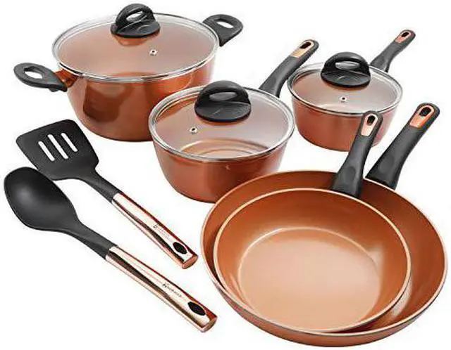 Alt view image 2 of 2 - Gibson Overseas - 123868.10 - 10pc induction Copper cookware