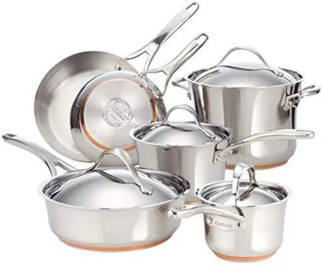Main image of Anolon Nouvelle Stainless Steel Cookware Pots And Pans Set, 10 Piece