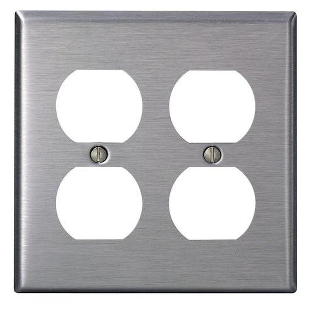 Alt view image 5 of 5 - Leviton Recep Plt 2Dplx Ss 1052-4007