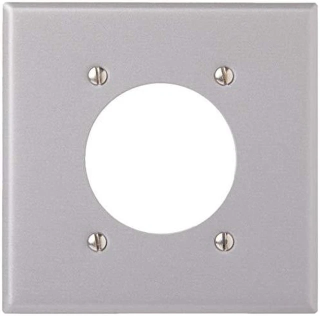Alt view image 5 of 6 - Leviton 4934 2-Gang Flush Mount 2.15 Inch Dia. Device Receptacle Wallplate, Standard Size, Steel, Device Mount, Aluminum