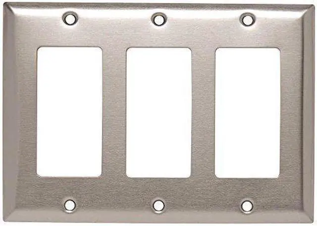 Alt view image 6 of 6 - HUBBELL WIRING DEVICE-KELLEMS SS263 Rocker Wall Plates and Box Cover, Number of