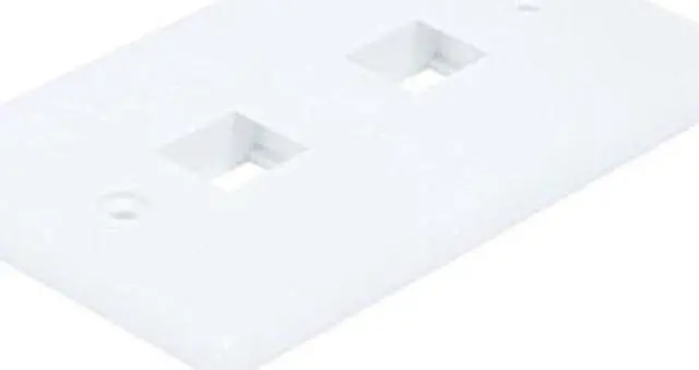 Alt view image 8 of 13 - 2 Port Keystone Wall Plate Network WHITE - BattleBorn