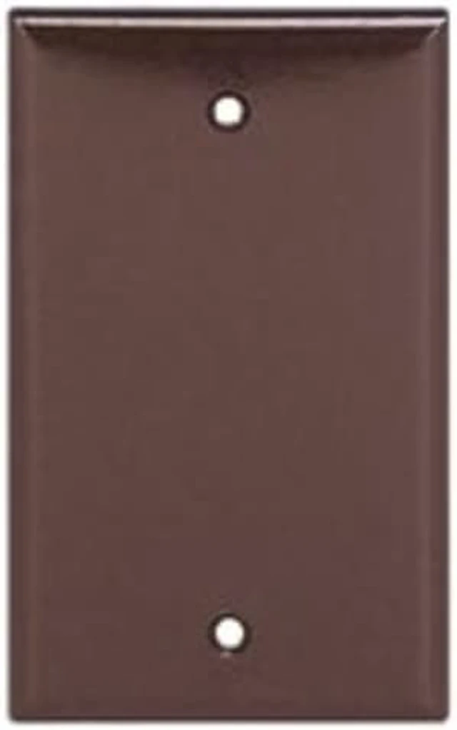 Alt view image 2 of 2 - Cooper Wiring Devices 2129B 1-Gang Blank Wall Plate, Box Mount, Standard Size, Thermoset Plastic, Brown