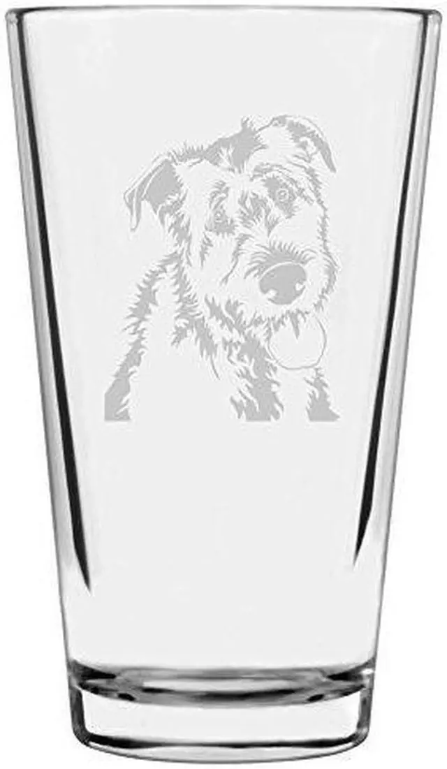 Main image of Irish Wolfhound Dog Themed Etched All Purpose 16Oz Libbey Pint Glass