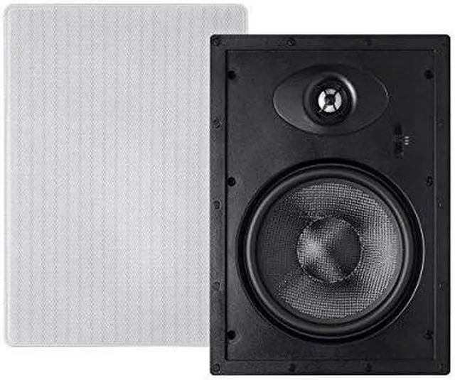 Alt view image 5 of 11 - Monoprice Alpha 2-Way Carbon Fiber In-Wall Speakers - 8 Inch (Pair) With Paintable Magnetic Grille