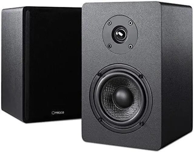 Alt view image 9 of 9 - Micca PB42X Powered Bookshelf Speakers With 4-Inch Carbon Fiber Woofer and Silk Dome Tweeter (Pair)