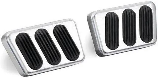 Main image of Lokar Bag-6121 Brushed Billet Aluminum Manual Brake/Clutch Pad With Rubber - Pair