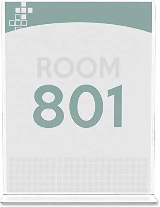 Alt view image 4 of 6 - Stand-Up Double-Sided Sign Holder, Plastic, 8 1/2 X 11, Clear