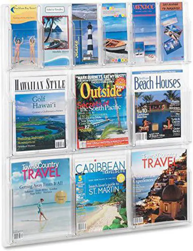 Alt view image 3 of 3 - Safco Products 5606CL Reveal Literature Display, 6 Magazine and 6 Pamphlet, Clear