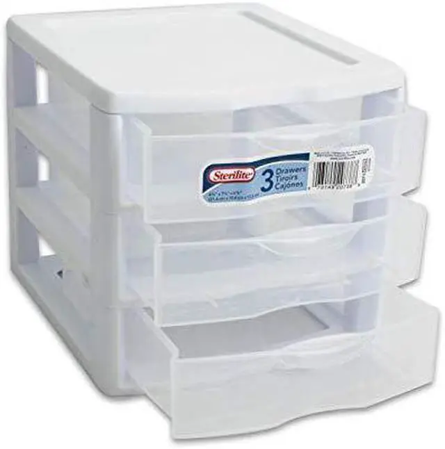 Alt view image 10 of 11 - Sterilite Mini Unit 3Drawr Clr 2194-2040