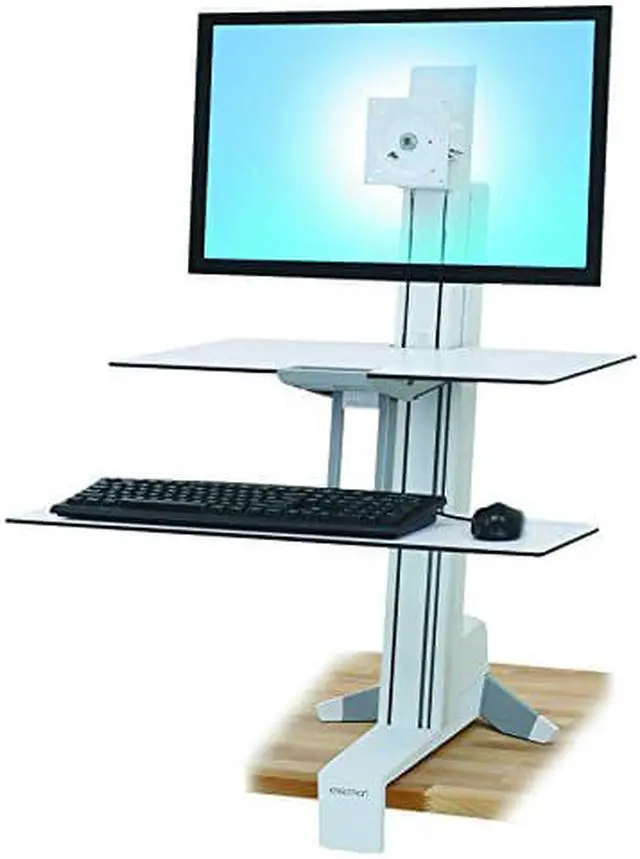 Alt view image 4 of 4 - Ergotron WorkFit-S Single HD with Worksurface+ - Stand for LCD display / keyboard / mouse - steel - white - screen size: 30"