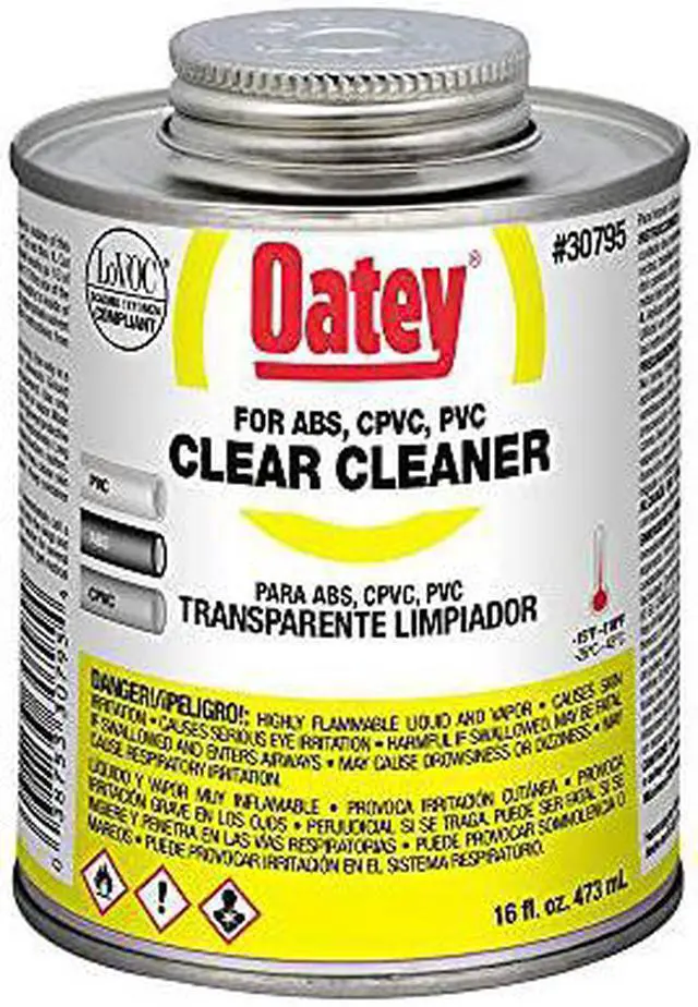 Alt view image 7 of 9 - OATEY 30795 Pipe Cleaner,Low VOC,16 oz.,Clear