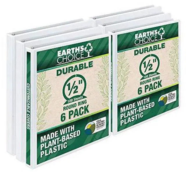 Alt view image 5 of 6 - Samsill I08917 Earth's Choice View 1/2" Round 3-Ring Binder, White, 6/Pack