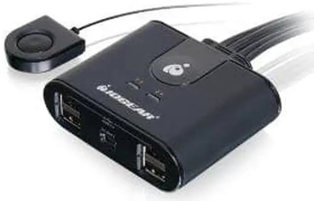 Main image of iogear usb 2.0 4x4 peripheral switching hub - 4 pc share to 4 usb devices - up to 480mbps - mobile devices charging - mouse/keyboard - printer - scanner - ex hd & more-led indicators w/remote - gus404