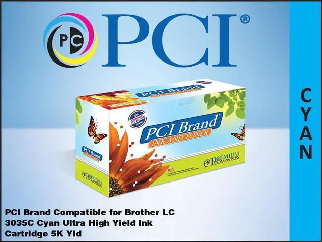 Main image of PCI Brand Brother LC3035C-PCI New Compatible Replacement For Brother LC3035C Cyan InkJet Cartridge 5000 Page Yield