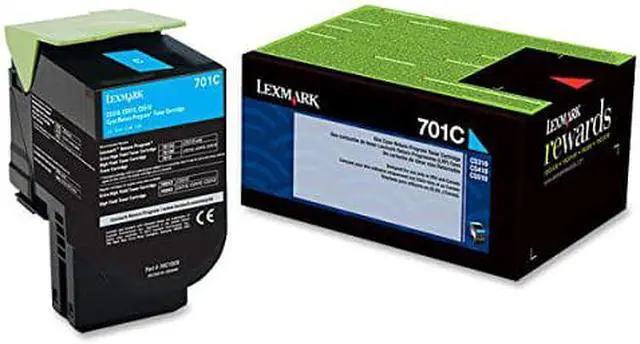 Alt view image 6 of 14 - Lexmark (701C) Cyan Return Program Toner Cartridge (1 000 Yield) 70C10C0