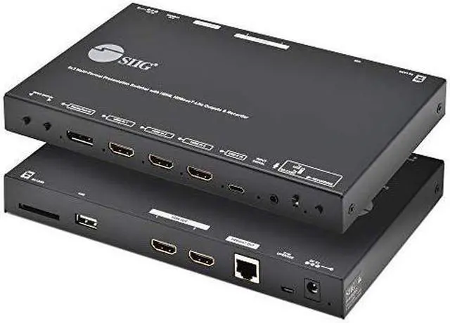 Alt view image 4 of 11 - SIIG 5x3 Multi-Format 4K 60Hz Presentation Switcher and Recorder CE-H26S11-S1 Brown Box