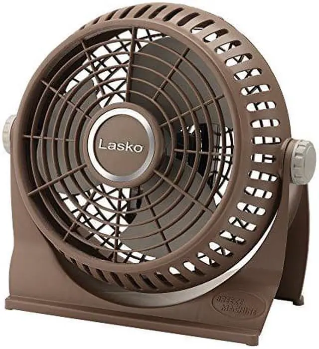 Alt view image 2 of 5 - lasko 505 small desk fan with10-inch pivoting head, portable electric plug-in table fan creates a quiet personal cooling breeze, ideal for travel, bedroom, dorm, and office - bronz