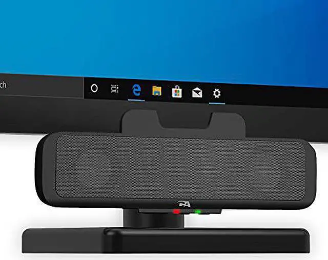 Alt view image 8 of 18 - Cyber Acoustics Compact USB Speaker Bar with Integrated Monitor Mount (CA-2890)