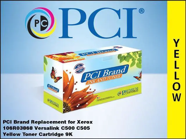 Main image of PCI Brand Xerox 106R03868 XXL Yellow Toner Cartridge 9000 Page Extra High Yield for Xerox VersaLink C500, C500DN, C500N, C505, C505S, C505X, 106R3868