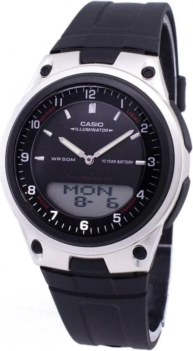 Alt view image 6 of 11 - Men's Casio World Time 30 Telememo Watch AW80-1AV