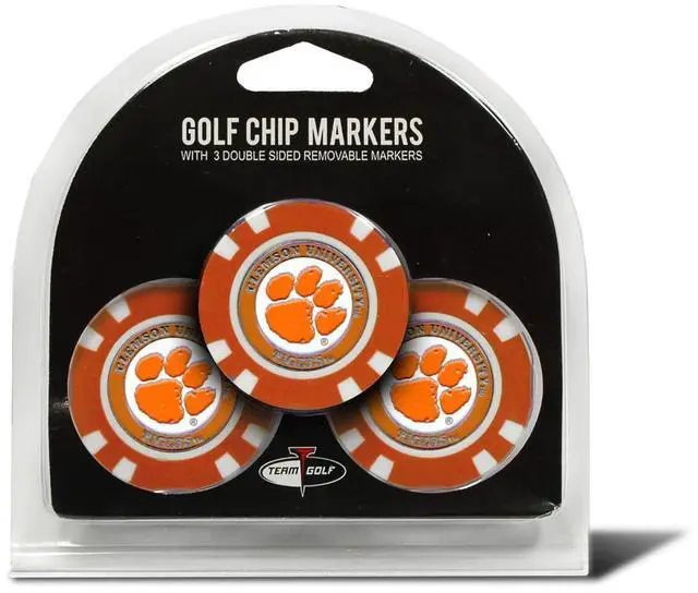 Alt view image 3 of 3 - TEAM GOLF 20688 Clemson University Golf Chip - Pack of 3