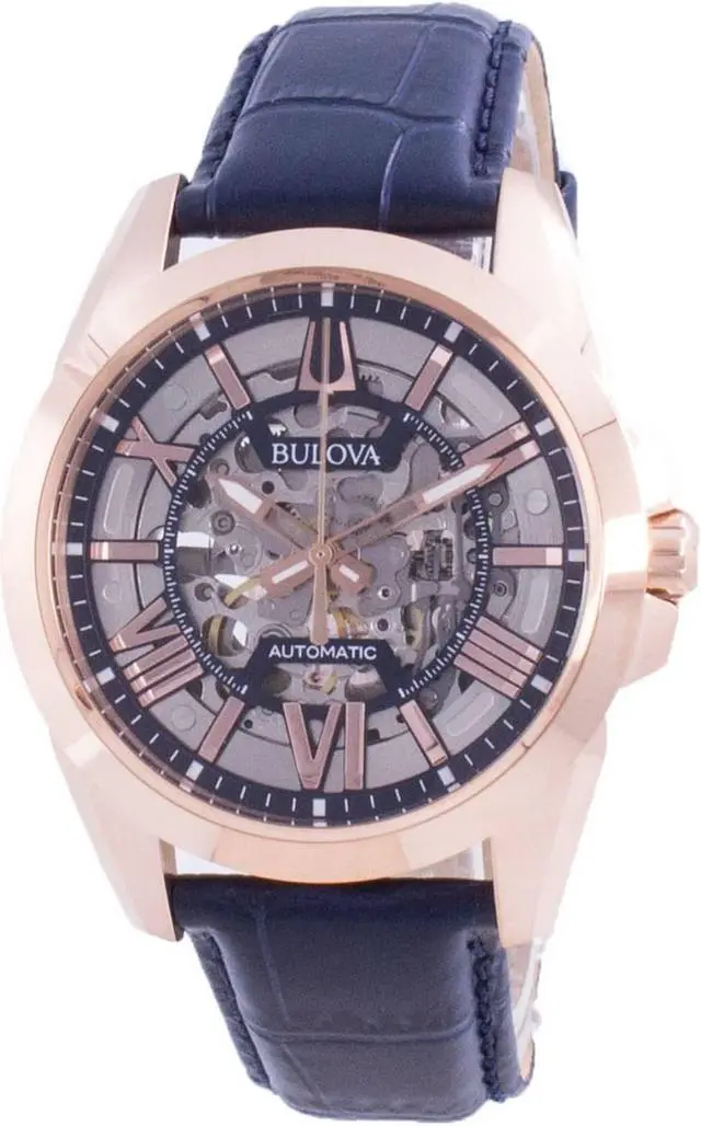 Alt view image 3 of 11 - Bulova Sutton Mens Rose Gold PVD Stainless Steel Automatic Watch 97A161