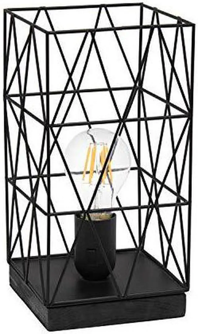 Alt view image 18 of 18 - Simple Designs Black Geometric Square Metal Table Lamp
