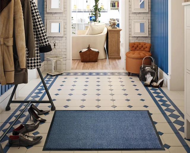 Alt view image 6 of 6 - Floortex Home / Office Decor Pad / Carpet Doortex Advantagemat Blue Door Mat - 48" x 70"