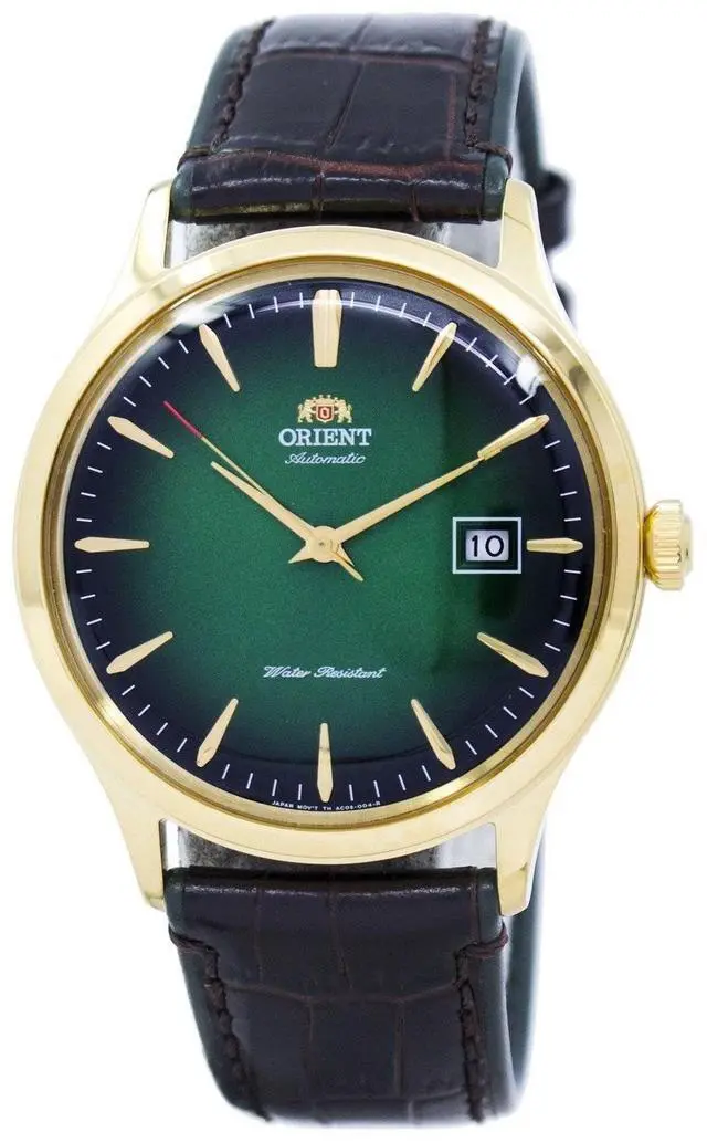 Alt view image 10 of 17 - Orient Bambino Version 4 FAC08002F0 Green Dial Gold-Tone Case Classic Watch