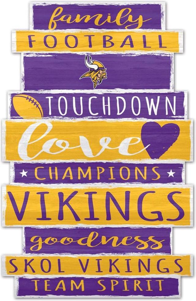 WinCraft Minnesota Vikings Sign 11x17 Wood Established Design