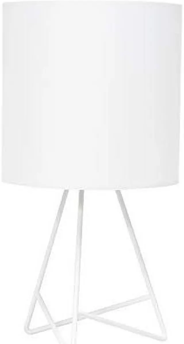 Alt view image 16 of 19 - Simple Designs Down to the Wire Table Lamp with Fabric Shade, White with White Shade