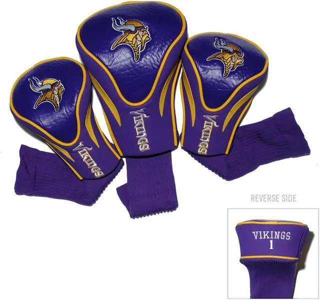 Alt view image 8 of 9 - Team Golf 31694 Minnesota Vikings 3 Pack Contour Fit Headcover
