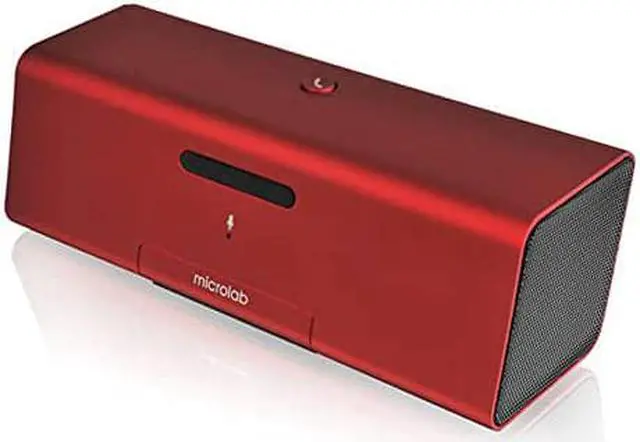 Alt view image 9 of 10 - Microlab MD 212 Portable Bluetooth Speaker Dock with 30-pin Connecter and Mic (Red)