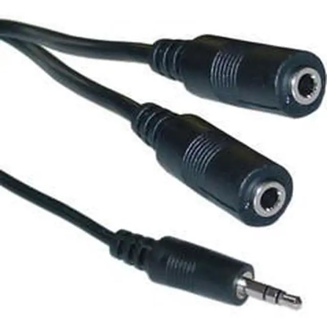 Main image of Cable Wholesale 3.5mm Stereo Y Cable, 3.5mm Male to Dual 3.5mm Stereo Female, 6 foot
