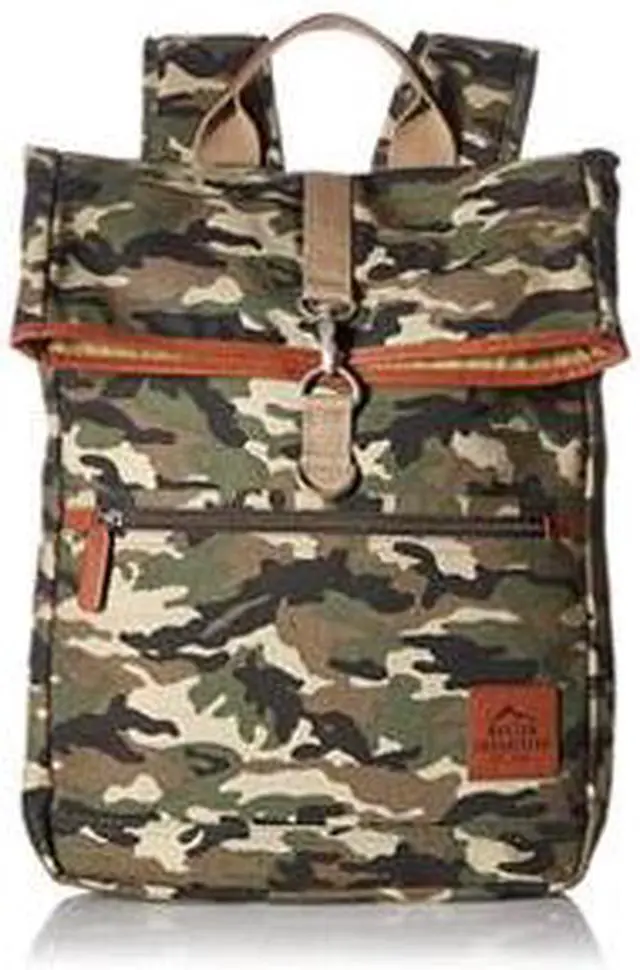 Alt view image 7 of 8 - Buxton Men's Expedition II Huntington Gear Fold-Over Canvas Backpack CAMO