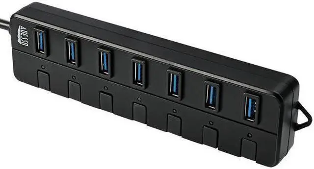 Alt view image 16 of 20 - Adesso AUH-3070P 7-Port USB 3.0 Hub with Individual Power Switch & Power Adapter