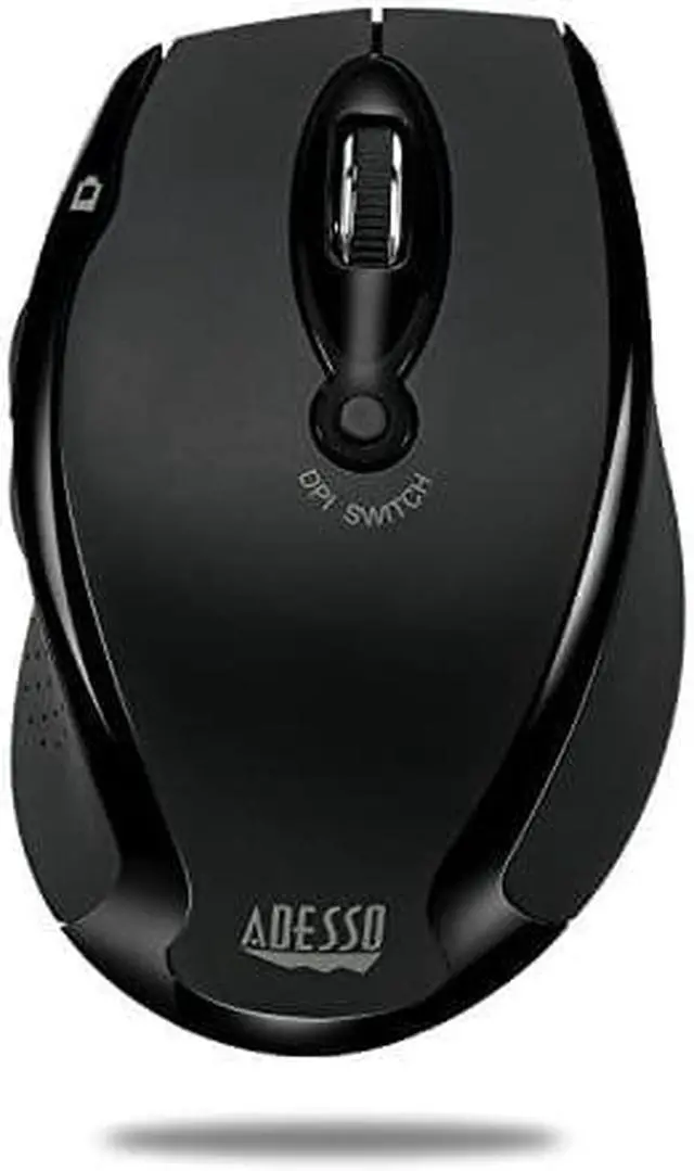 Alt view image 15 of 16 - Adesso iMouse M20B - Wireless Ergonomic Optical Mouse - Optical - Wireless - Radio Frequency - Black - USB - 1600 dpi - Scroll Wheel - Right-handed Only