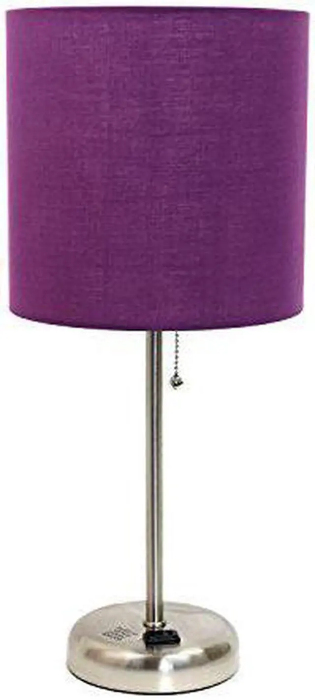 Alt view image 11 of 15 - LimeLights Stick Lamp with Charging Outlet and Fabric Shade