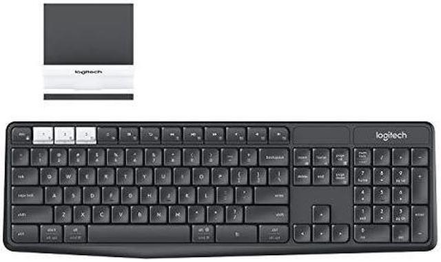 Alt view image 17 of 20 - Logitech K375s Multi-Device Wireless Keyboard and Stand Combo 920-008165 Black Bluetooth Wireless Standard K375s Multi-Device Wireless Keyboard and Stand Combo