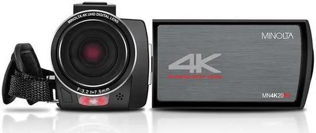 Alt view image 8 of 10 - Minolta MN4K20NV 4K Ultra HD 3" Touchscreen Camcorder with Night Vision