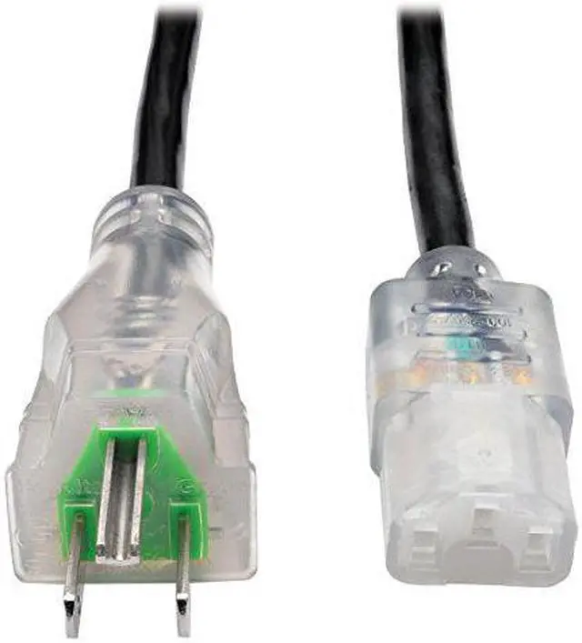 Alt view image 9 of 10 - Tripp Lite Model P006-006-HG13CL 6 ft. Hospital-Grade Computer Power Cord with Clear Plugs, 13A, 16 AWG (NEMA 5-15P to IEC-320-C13)